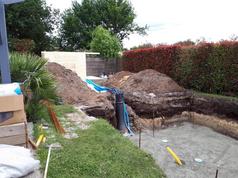 Coulage radier et puits de décmpression piscine