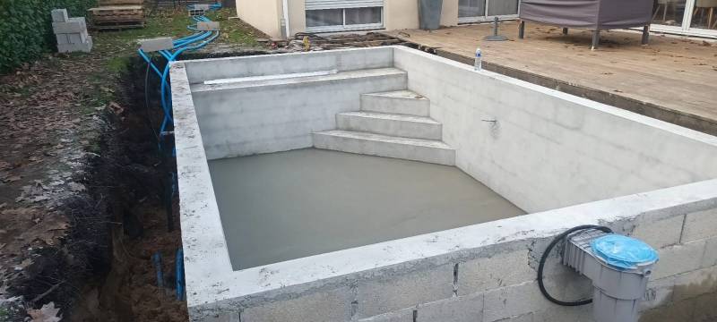 Maconnerie, piscine 6.5x3.5 m, sur Pessac