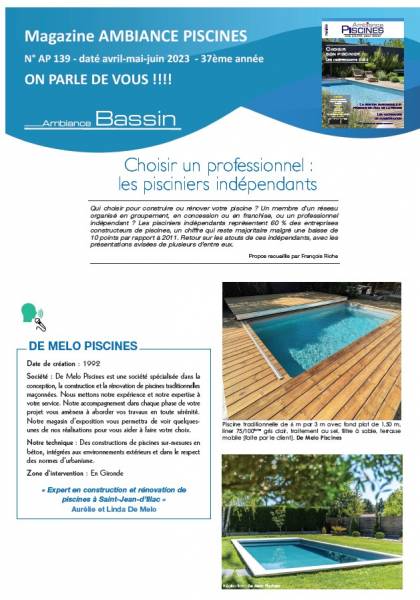 Numéro 139 , DE MELO PISCINES